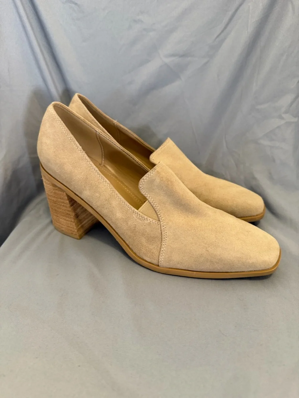 Joie Wevenly Suede Block Heel Loafers – Size 9.5